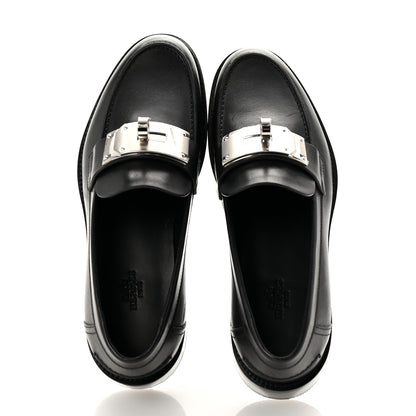 Hermes Calfskin Womens Hot Loafer 38 Black 2 of 9