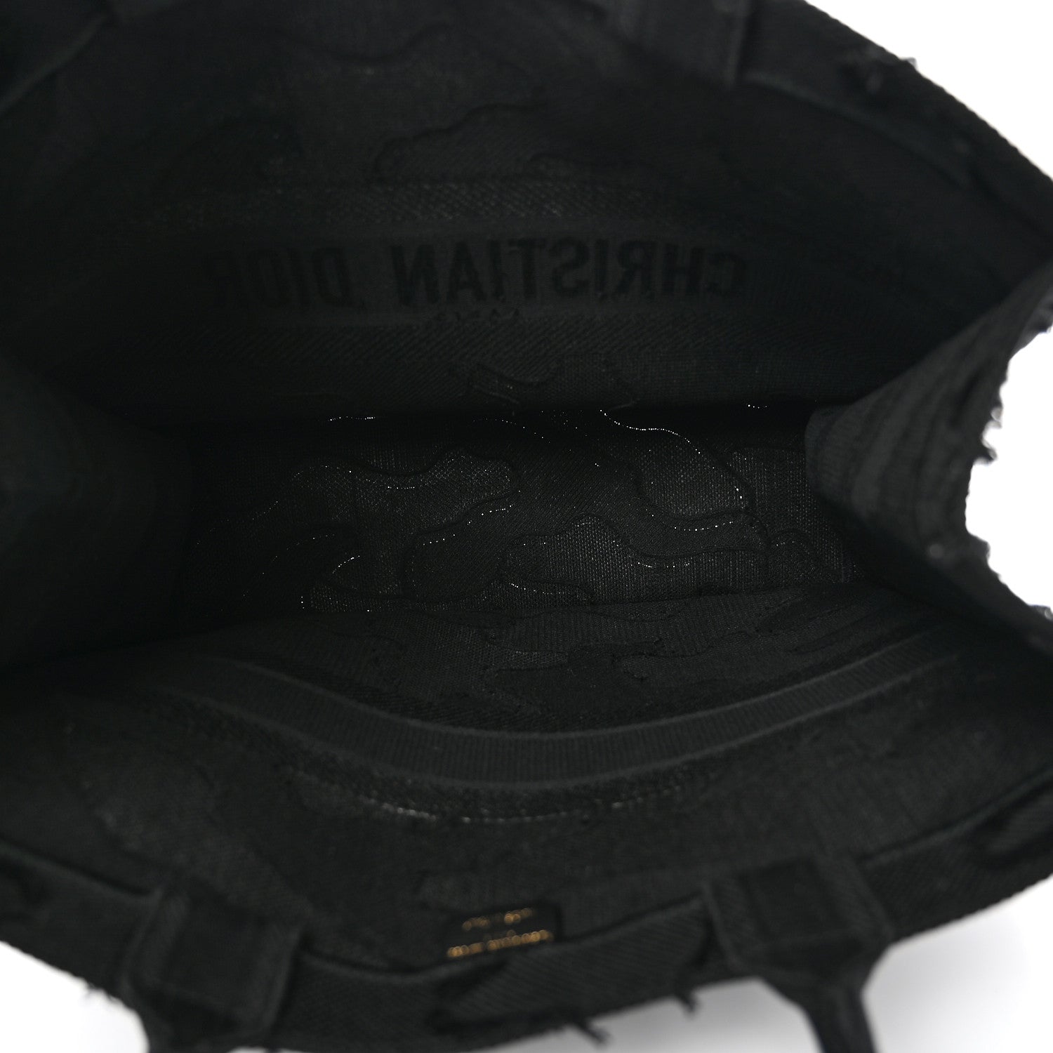 Christian Dior Canvas Embroidered Camouflage Book Tote Black 5 of 12