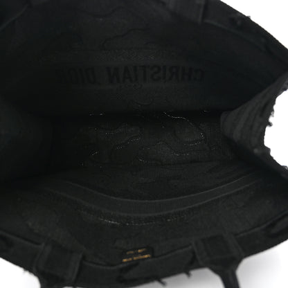 Christian Dior Canvas Embroidered Camouflage Book Tote Black 5 of 12