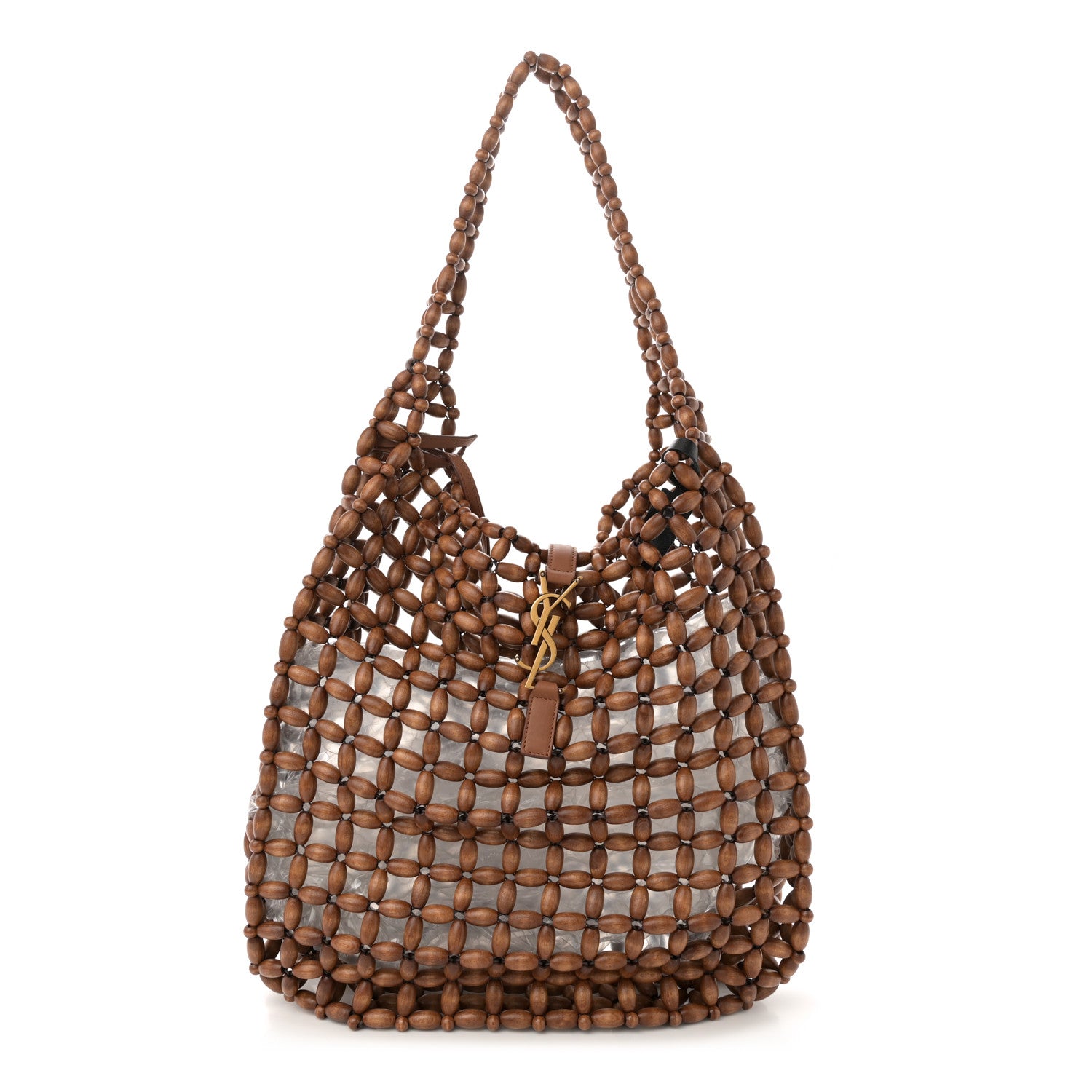 Saint Laurent Wood Bead Large Le 5 A 7 Soft Hobo Light Wood 3 of 10