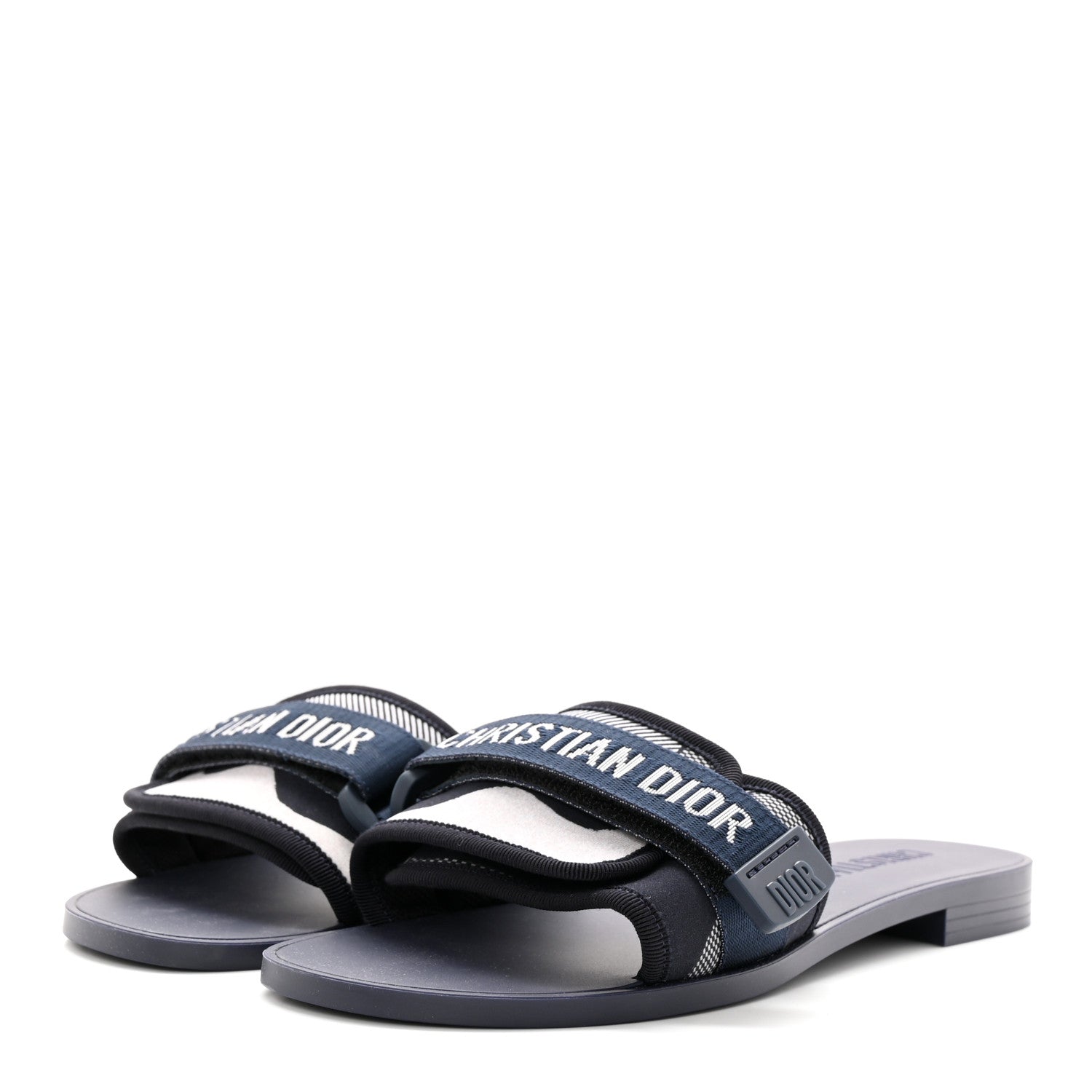 Christian Dior Technical Stretch Fabric Camouflage Dio(r)evolution Slide Sandals 39 Deep Blue 3 of 10