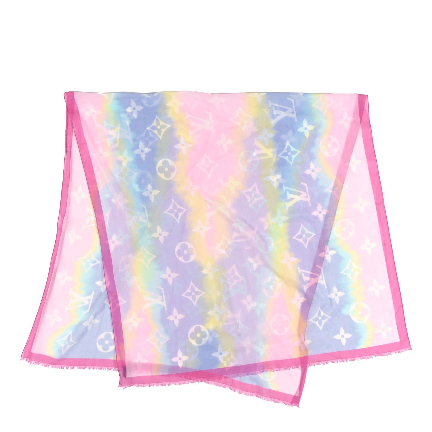 Cotton Monogram Escale Pareo Stole Rose