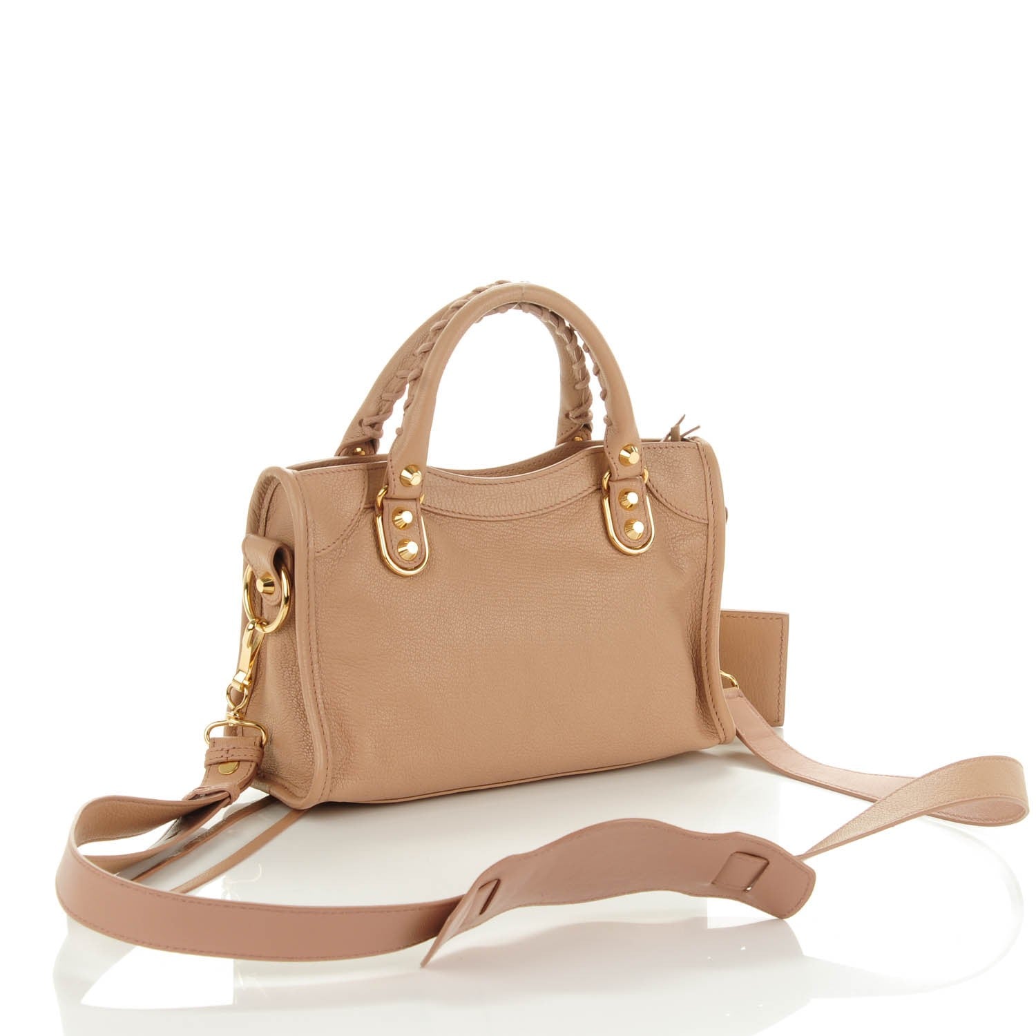 Balenciaga Chevre Gold Metallic Edge Hardware Mini City Rose Des Sables 3 of 8