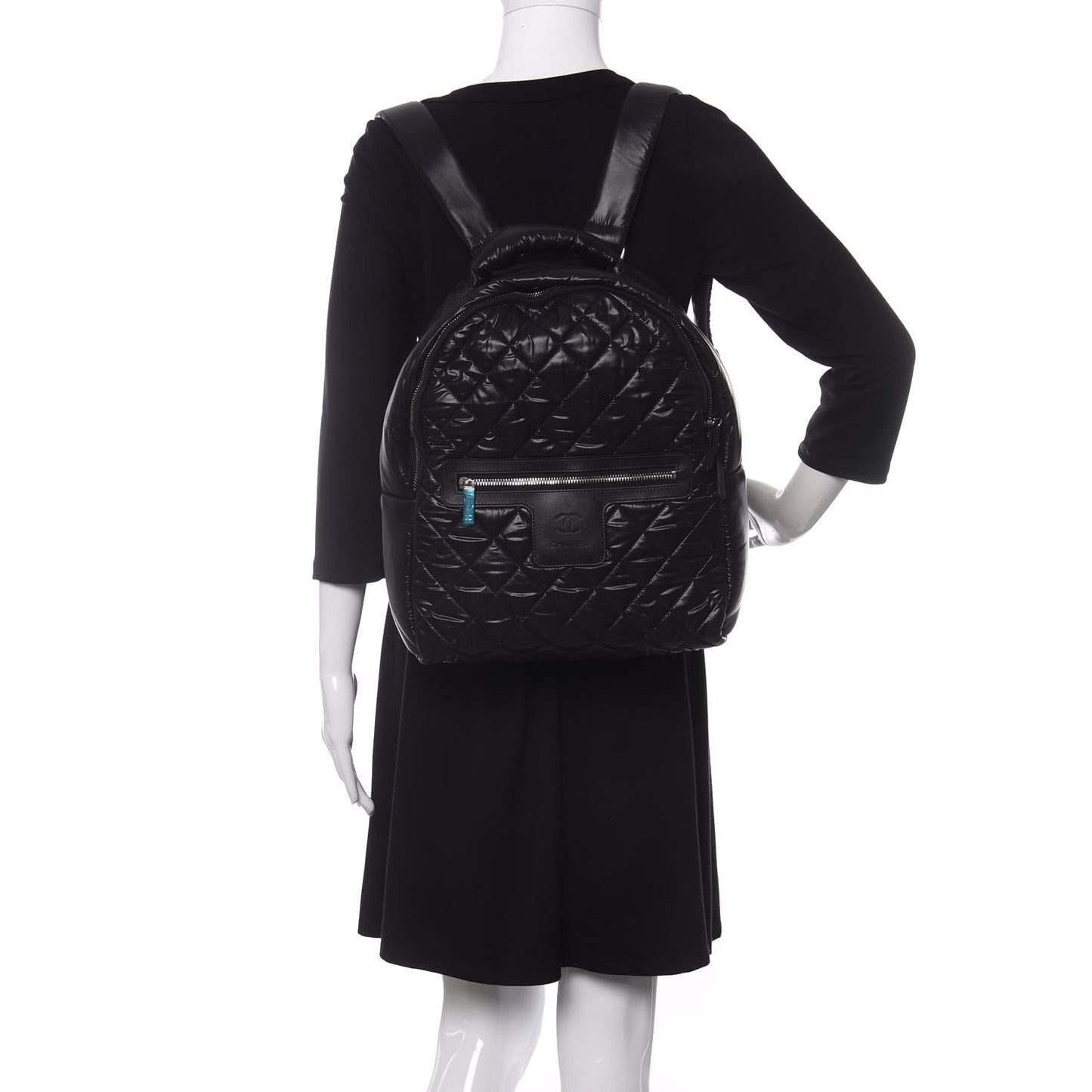 Nylon Quilted Coco Cocoon Backpack Black