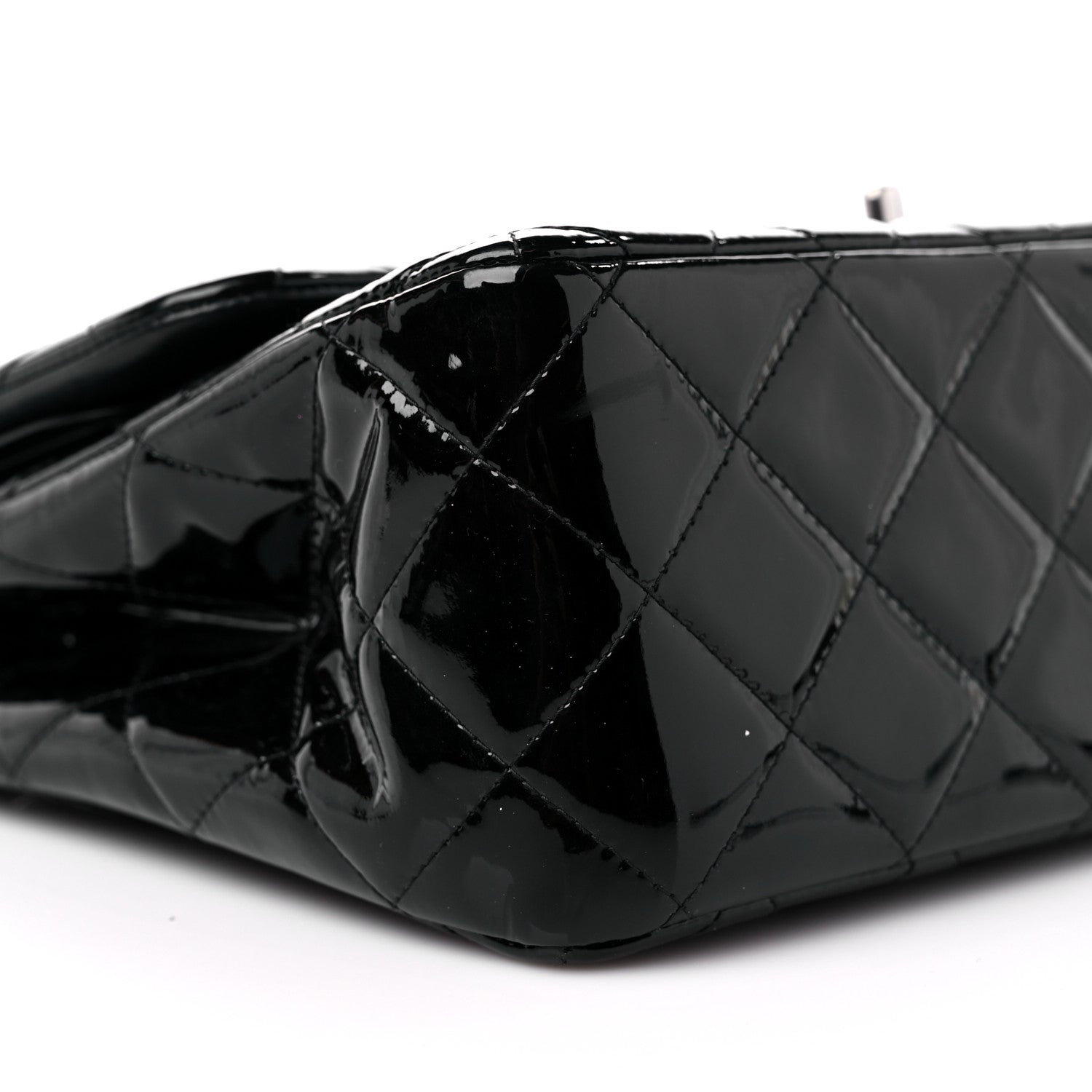 Chanel Patent Quilted Jumbo Double Flap Black 8 of 11