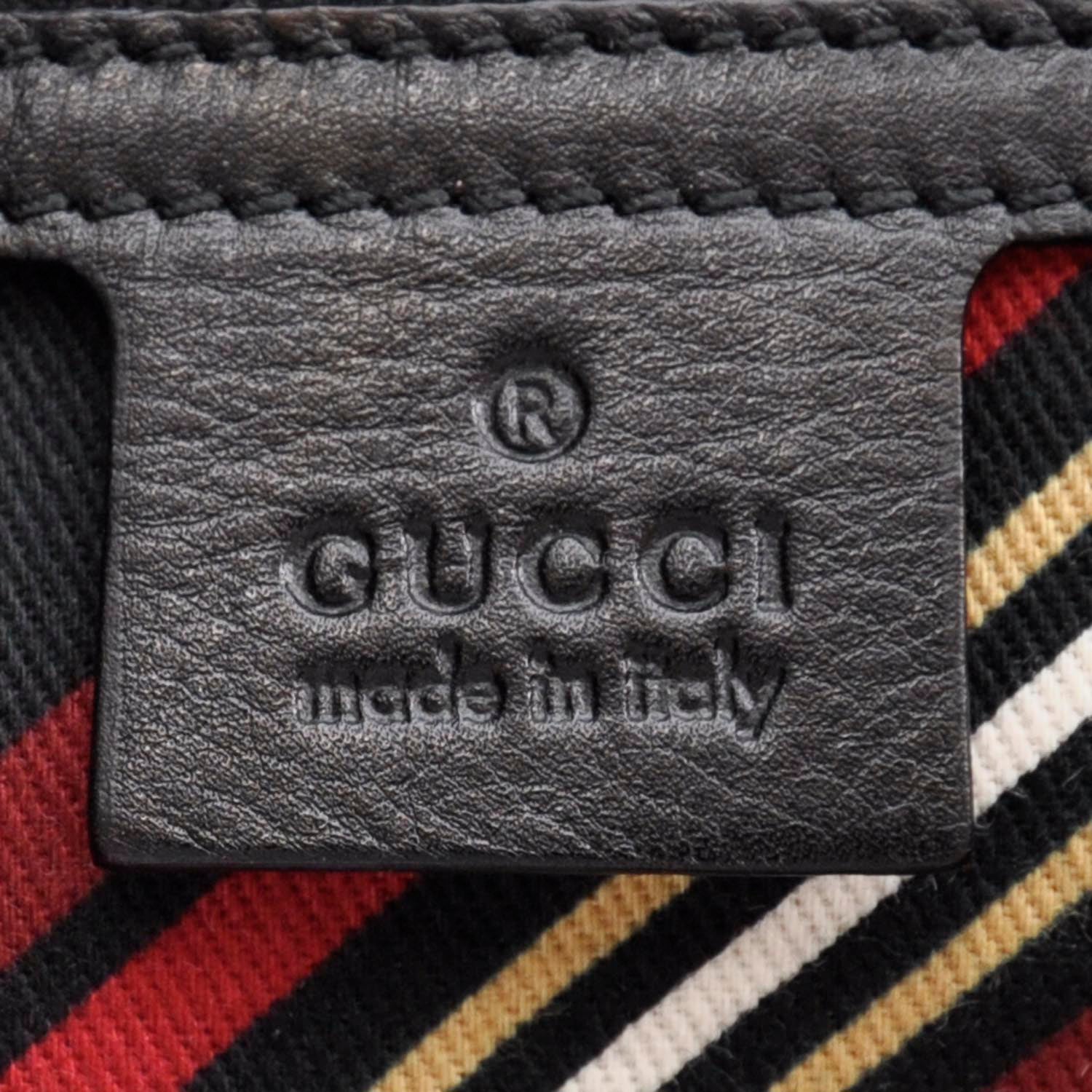 Gucci Leather GG Britt Flap Bag Metallic Black 6 of 7