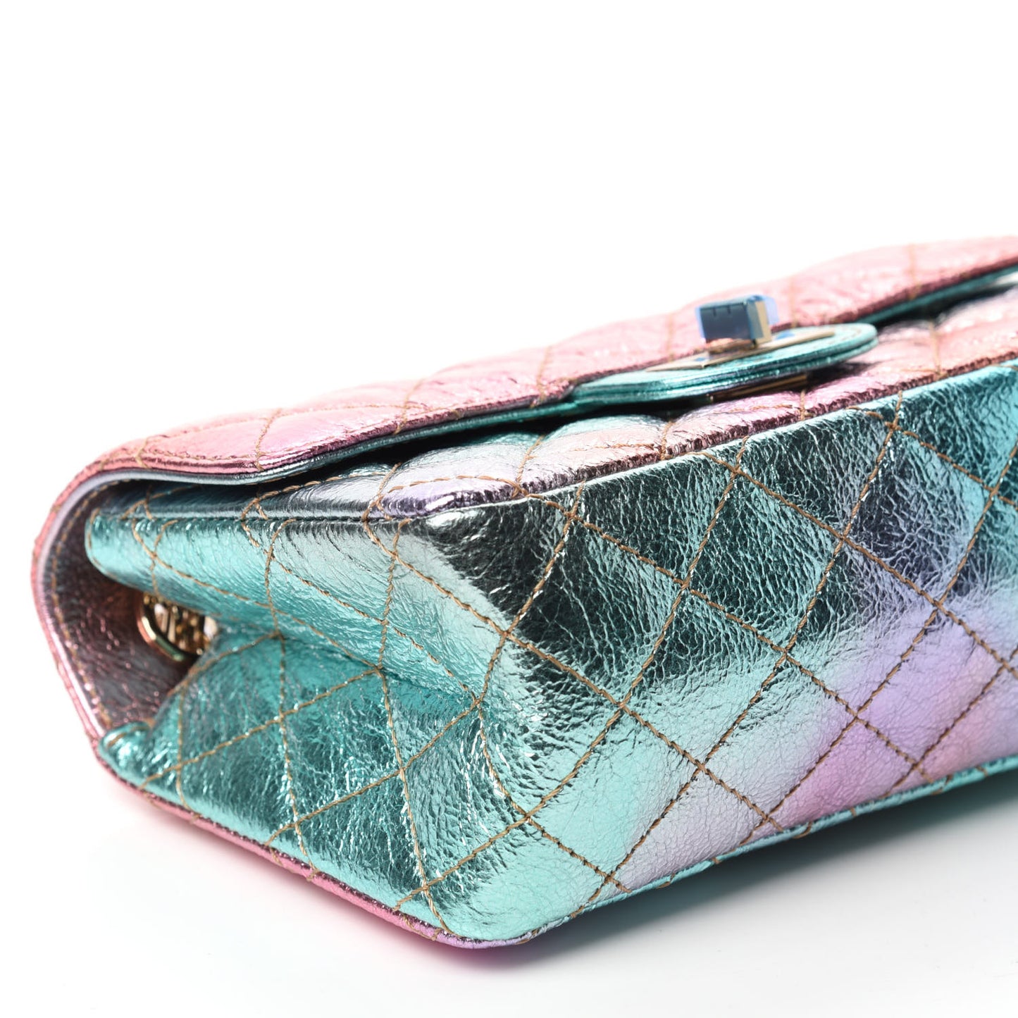 Metallic Goatskin Quilted Mini 2.55 Reissue Flap Multicolor