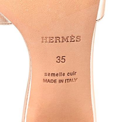 Hermes Metallic Nappa Oasis Sandals 35 Rose Dore 6 of 9