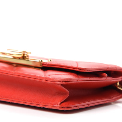 Chanel Lambskin Quilted Golden Class Wallet on Chain WOC Red 9 of 10