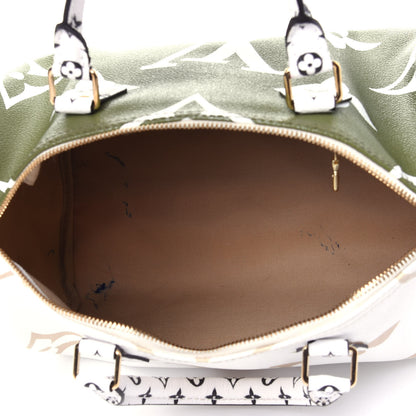 Louis Vuitton Monogram Giant Speedy Bandouliere 30 Kaki Beige 6 of 14