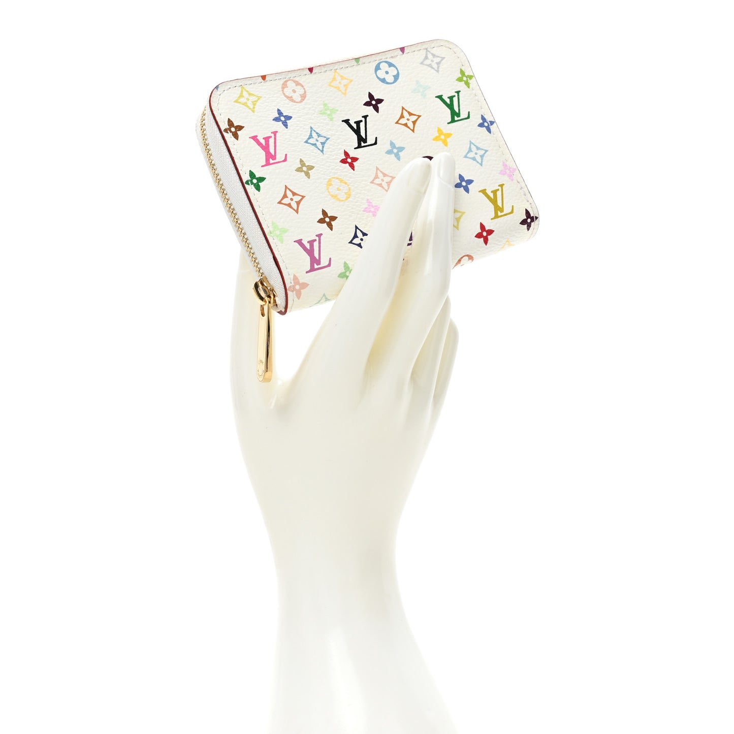 Monogram Multicolor Zippy Coin Purse Wallet White Litchi