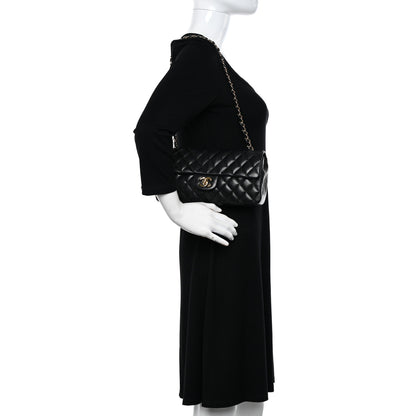 Chanel Lambskin Quilted East West Flap Black 2 of 12