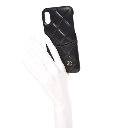 Chanel Lambskin Quilted iPhone X Case Black 2 of 15