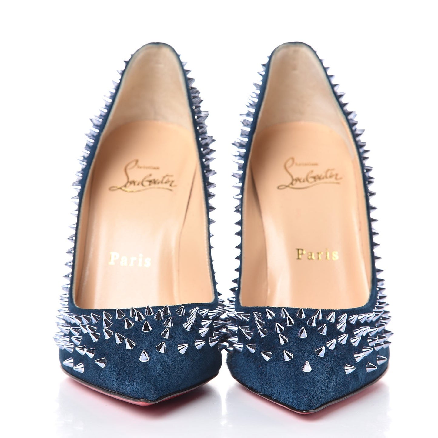 Veau Velours Studded Escarpic 100 Pumps 35 Quartz Petrol