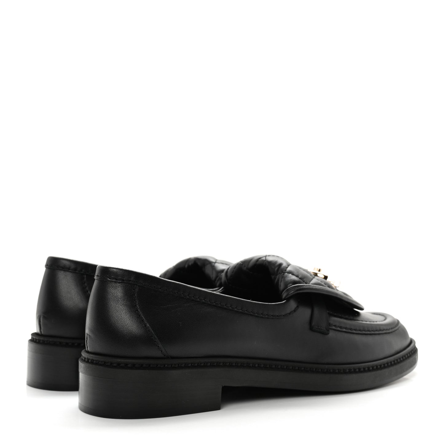 Lambskin Quilted CC Turnlock Loafers 38.5 Black