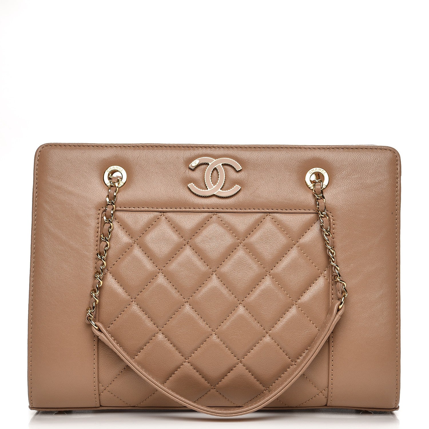 Chanel Sheepskin Quilted Mademoiselle Vintage Shopping Tote Beige 1 of 7