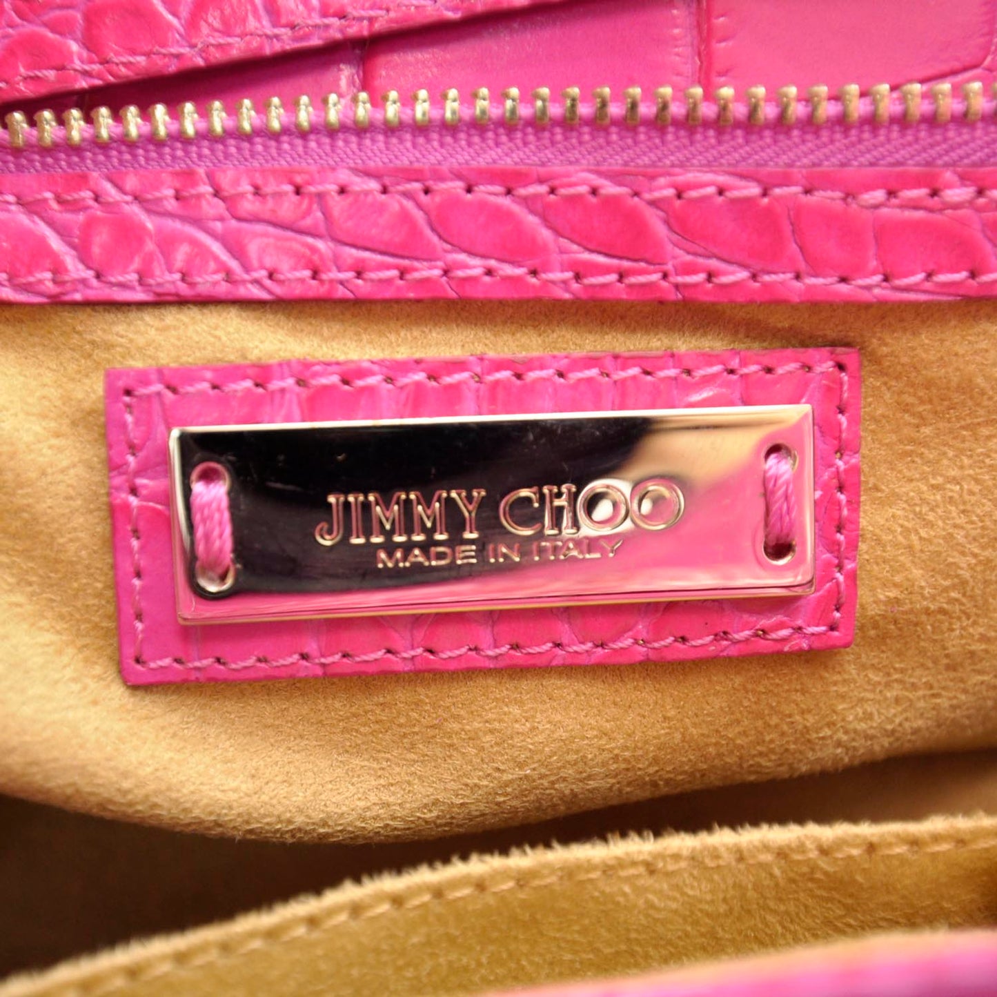 Crocodile Embossed Rosalie Fuchsia