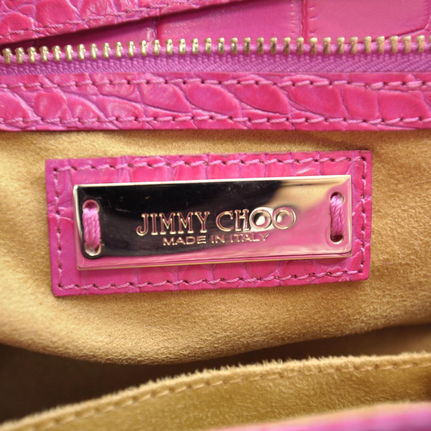 Jimmy Choo Crocodile Embossed Rosalie Fuchsia 9 of 10