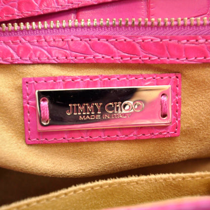 Jimmy Choo Crocodile Embossed Rosalie Fuchsia 9 of 10