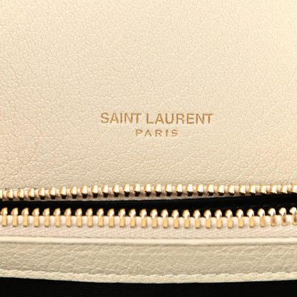 Saint Laurent Sheepskin Matelasse Chevron Monogram Medium College Bag Crema Soft 6 of 9