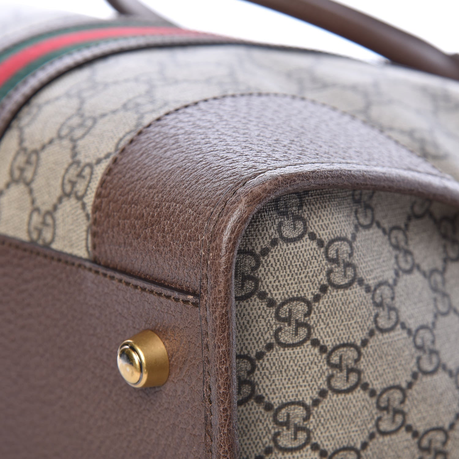 Gucci Soft GG Supreme Monogram Web Neo Vintage Duffle Bag Beige New Acero Crop 13 of 13