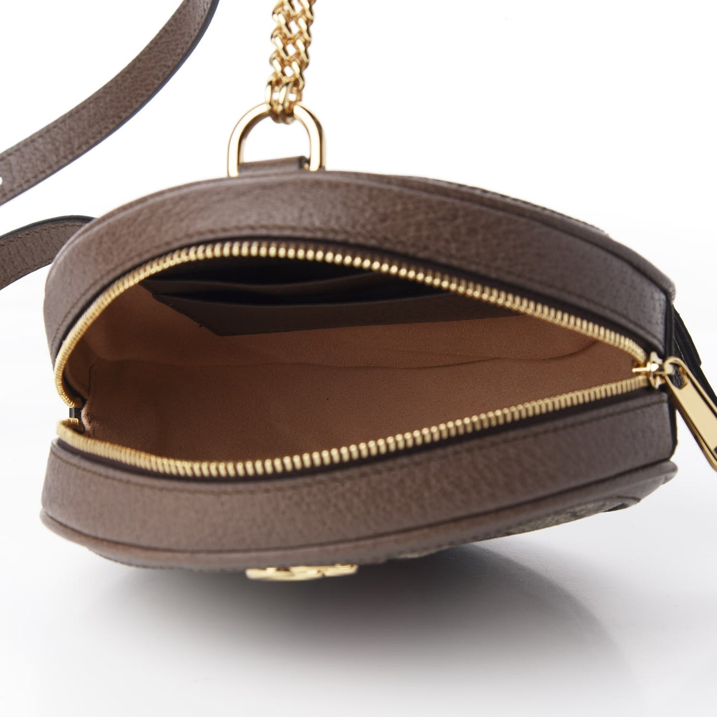 GG Supreme Monogram Web Mini Ophidia Round Backpack Brown