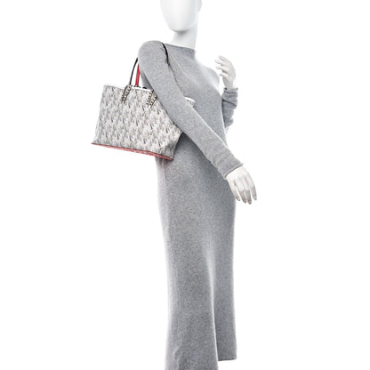 Christian Louboutin Calfskin Empire Spikes Small East West Cabata Tote White Black 2 of 16