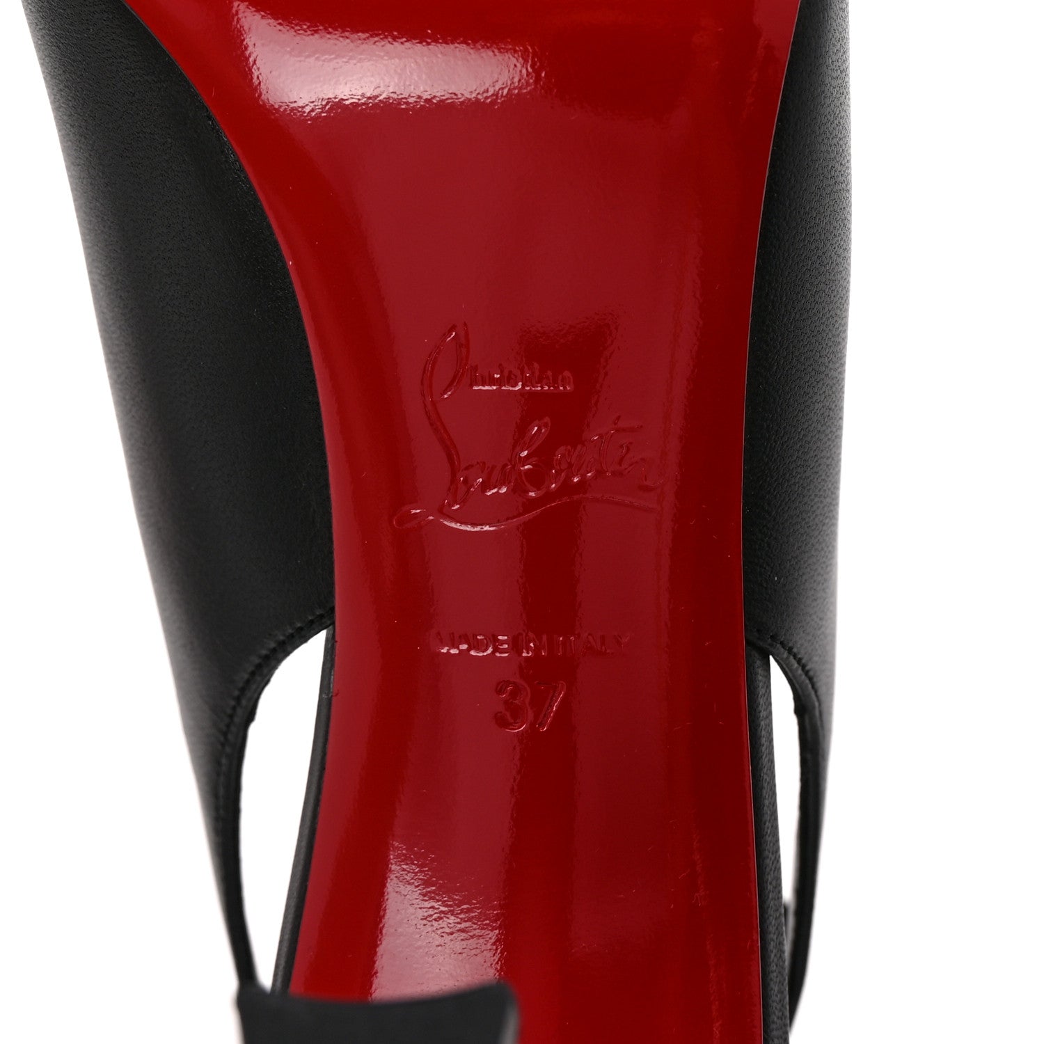 Christian Louboutin Calfskin Condora Sling 100 Pumps 37 Black 7 of 9