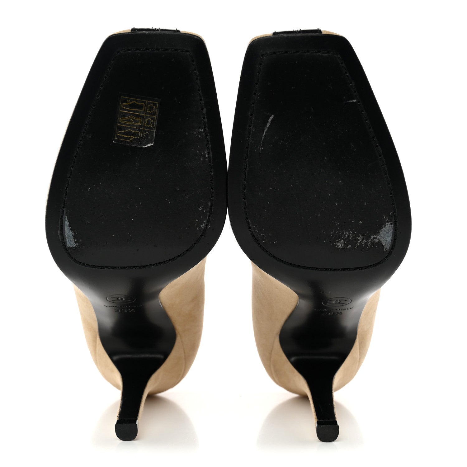 Chanel Suede Patent Calfskin Pumps 39.5 Beige Black 6 of 11