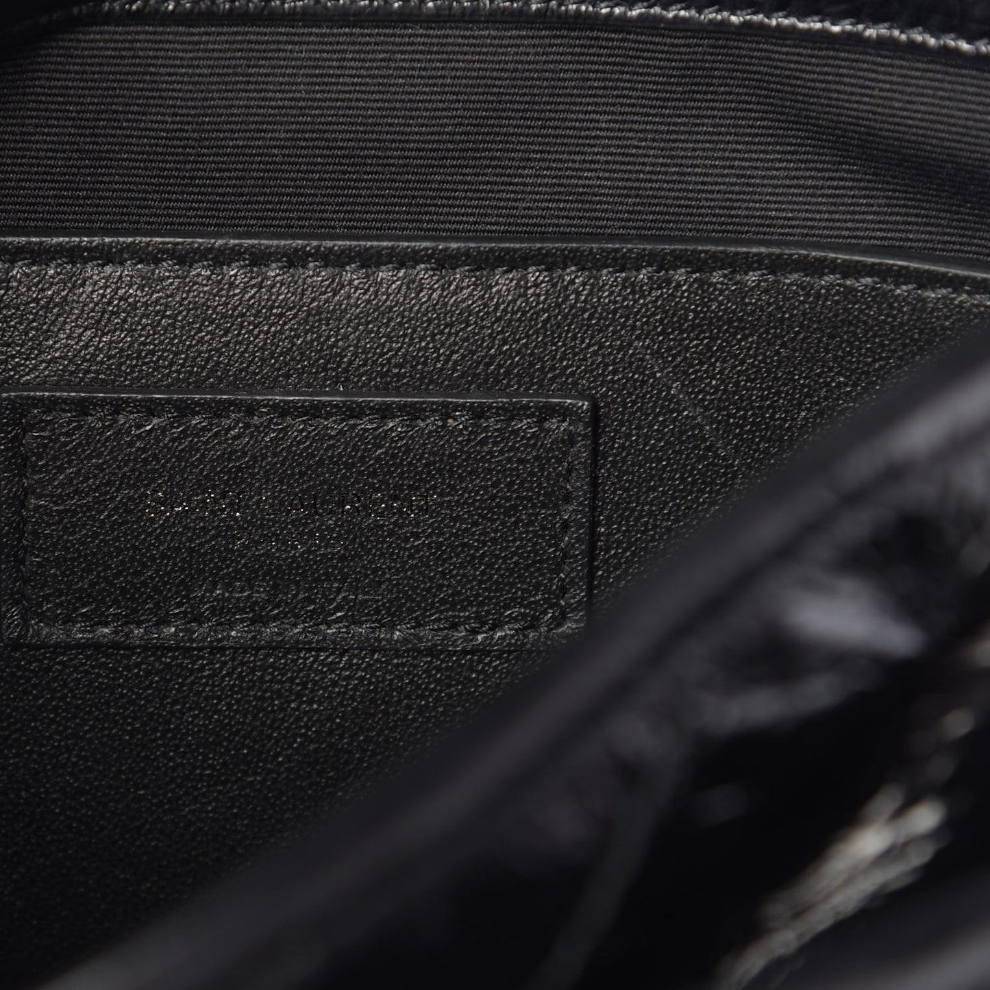 Crinkled Calfskin Matelasse Monogram Baby Niki Chain Satchel Black
