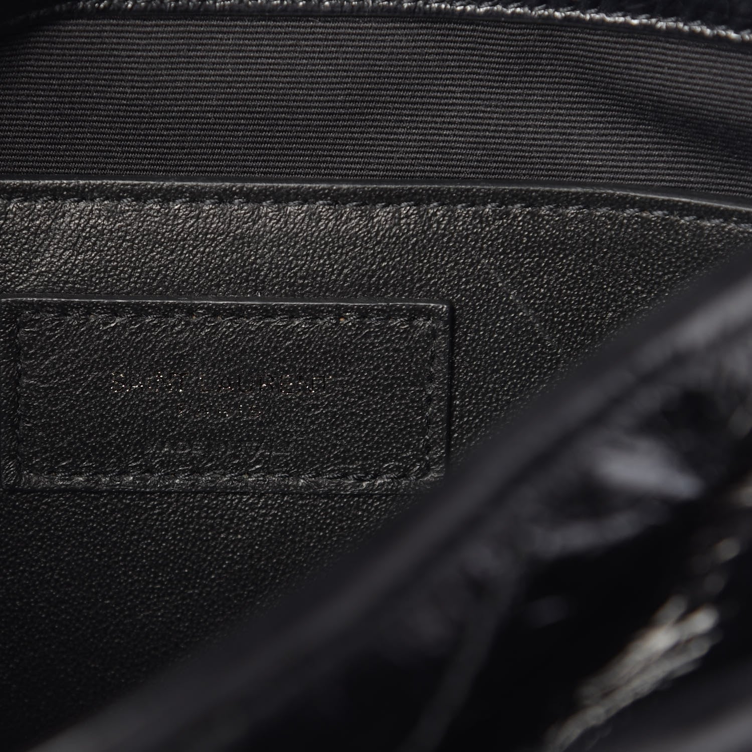 Saint Laurent Crinkled Calfskin Matelasse Monogram Baby Niki Chain Satchel Black 6 of 10