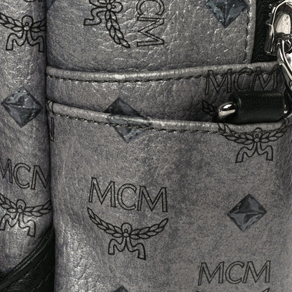 MCM Metallic Visetos Studded Small Dual Stark Backpack Silver 13 of 15