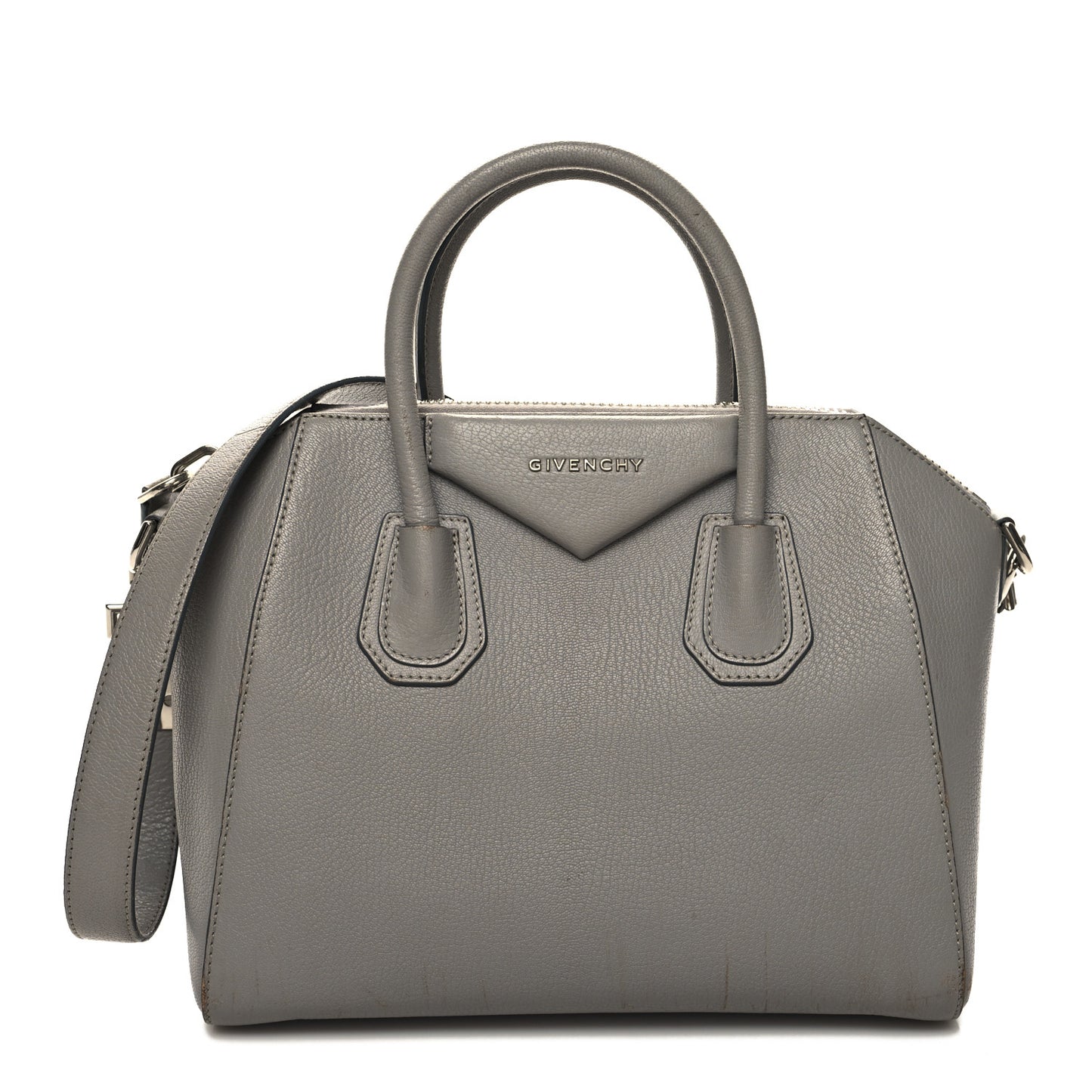 Sugar Goatskin Small Antigona Pearl Grey