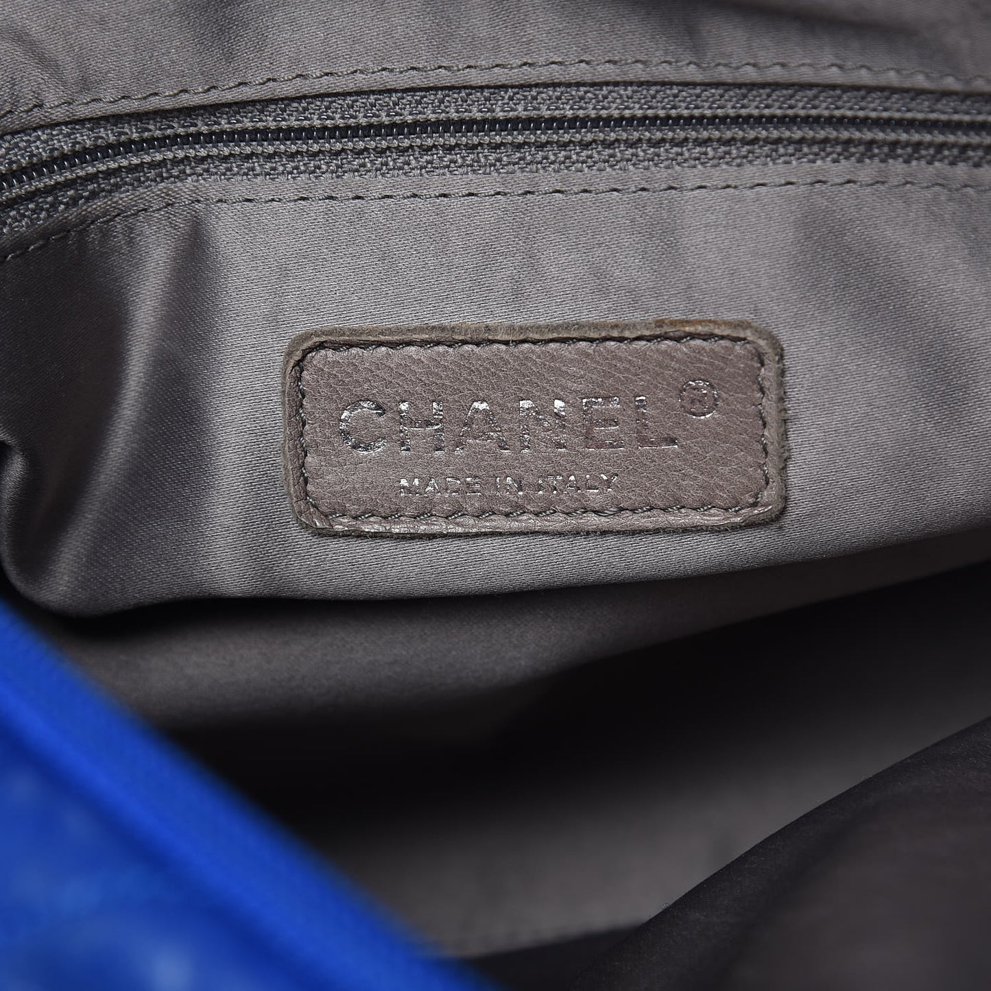 Lambskin Quilted Hidden Chain Bowler Blue