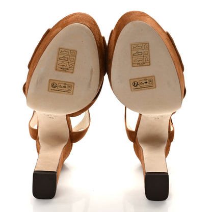 Jimmy Choo Suede Heloise 120 Sandals 39 Tan 5 of 7