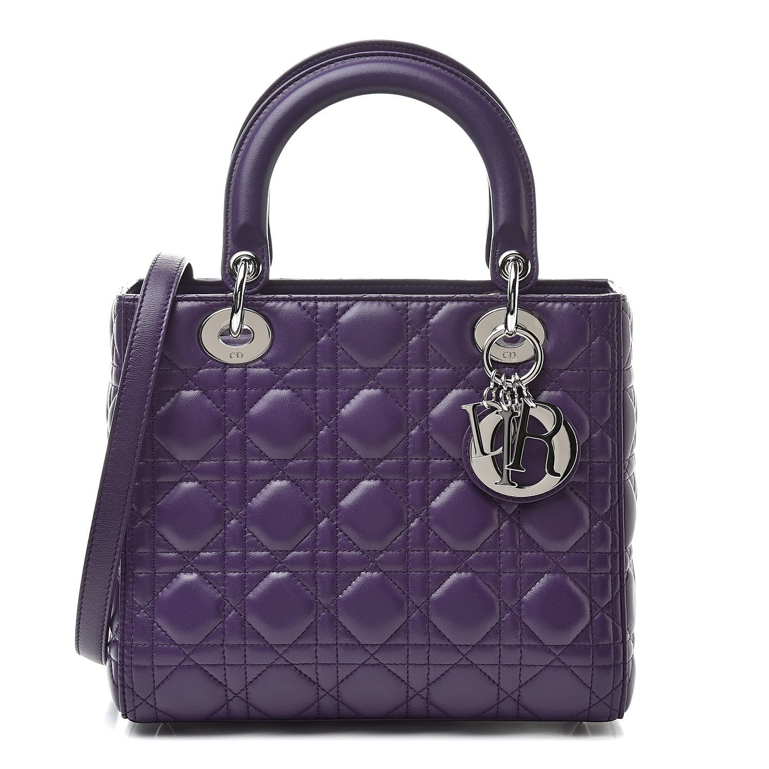Christian Dior Lambskin Cannage Medium Lady Dior Purple 1 of 10