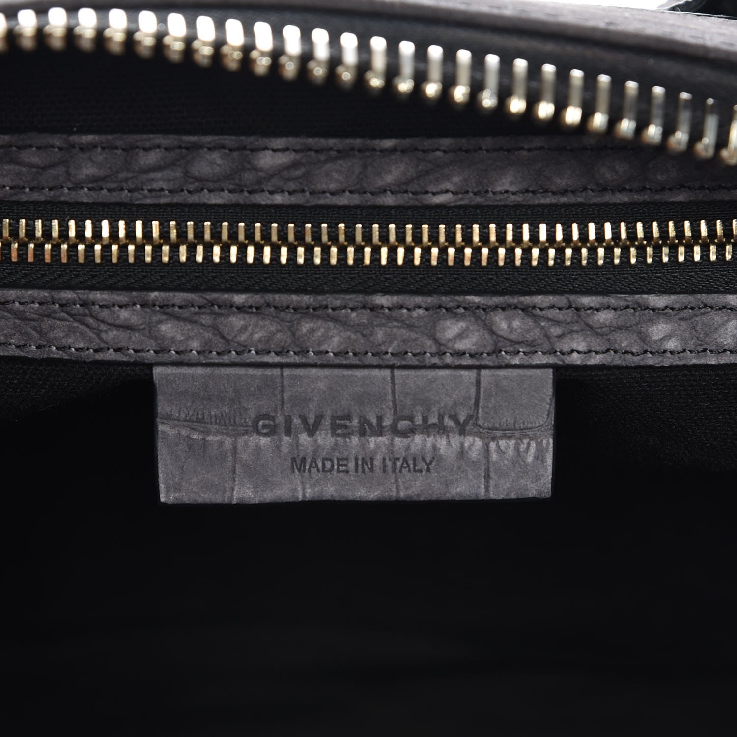 Givenchy Nubuck Crocodile Embossed Medium Antigona Washed Black 7 of 8