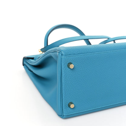 Hermes Togo Kelly Retourne 35 Turquoise 8 of 10