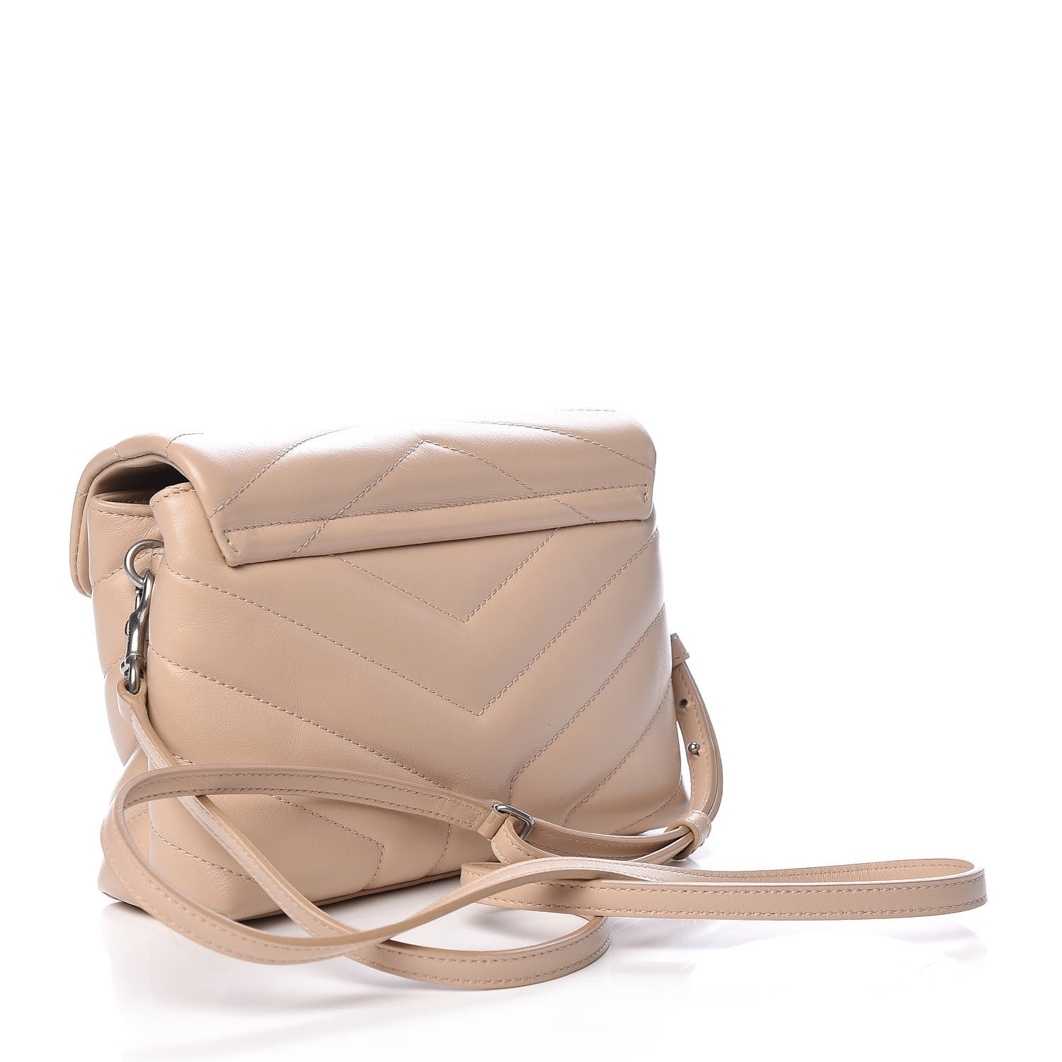 Saint Laurent Calfskin Y Quilted Monogram Toy Loulou Satchel Nude Powder 3 of 12
