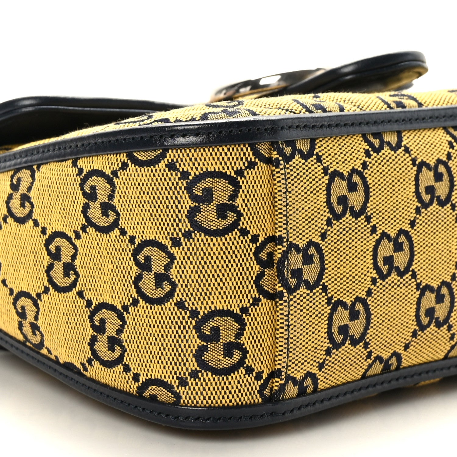 Gucci Monogram Multicolor Matelasse Diagonal Mini GG Marmont Top Handle Shoulder Bag Yellow 8 of 9