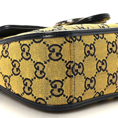 Gucci Monogram Multicolor Matelasse Diagonal Mini GG Marmont Top Handle Shoulder Bag Yellow 8 of 9