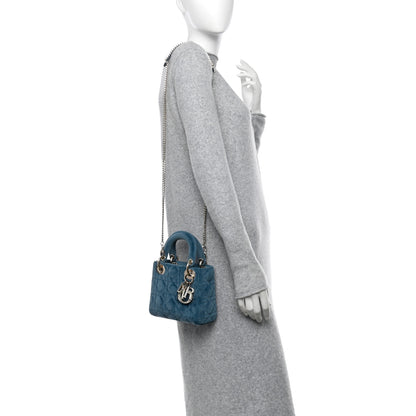Christian Dior Velvet Mini Lady Dior Blue 2 of 10