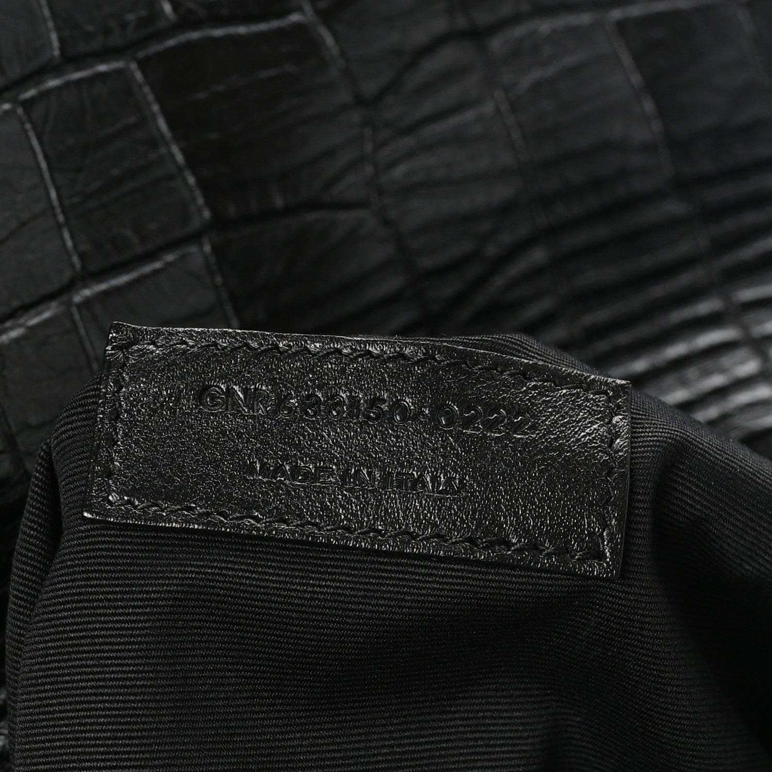 Saint Laurent Crocodile Embossed Lambskin Monogram Medium Niki Chain Satchel Black 7 of 10