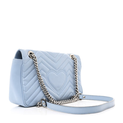 Gucci Calfskin Matelasse GG Marmont Shoulder Bag Porcelain Light Blue 3 of 10