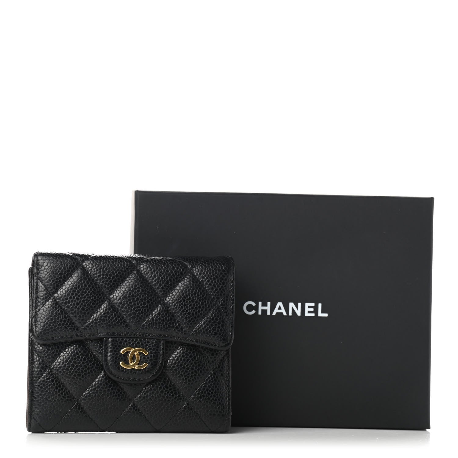 Chanel Caviar Quilted Compact Flap Wallet Black 8 of 8