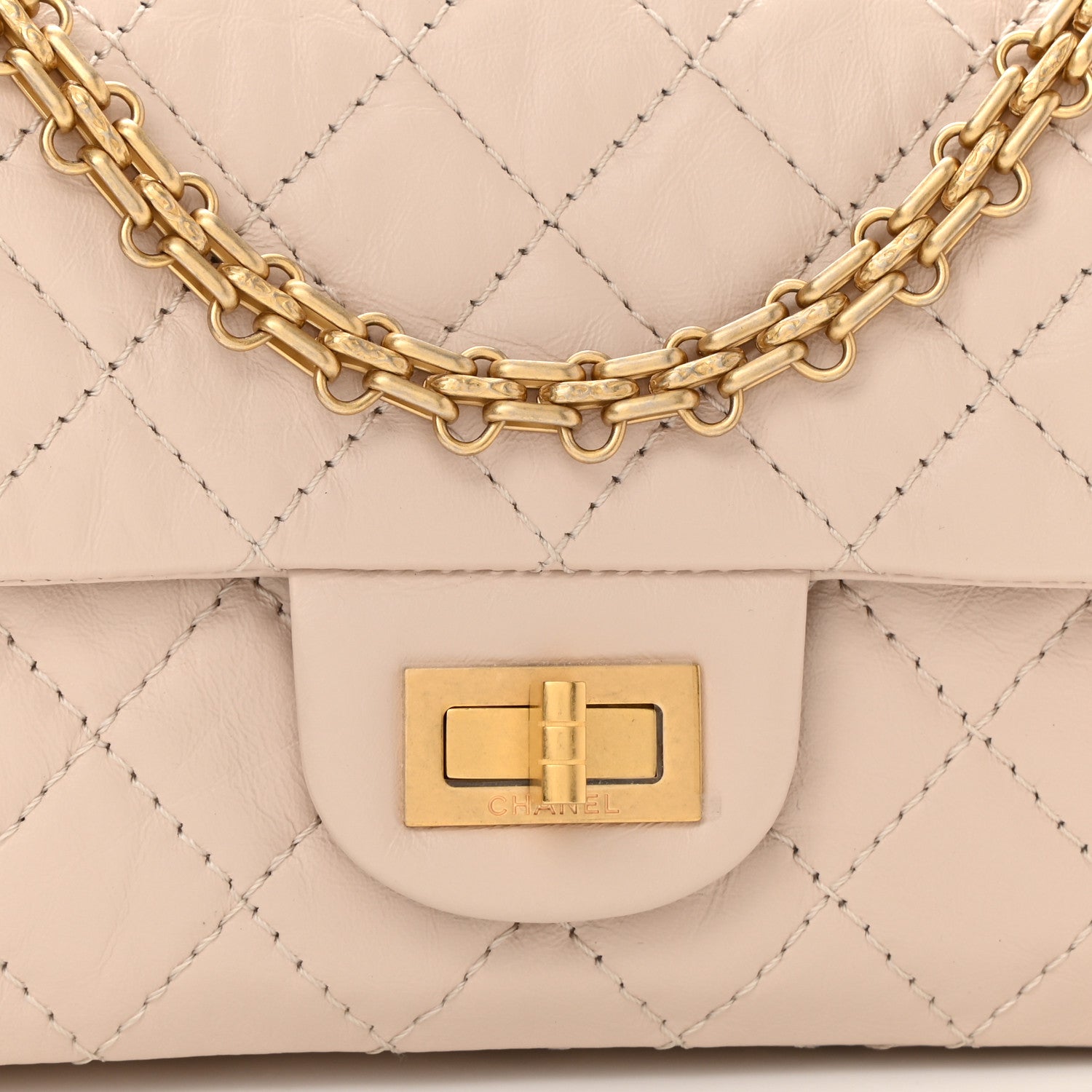 Chanel Aged Calfskin Quilted 2.55 Reissue Mini Flap Light Beige 8 of 10