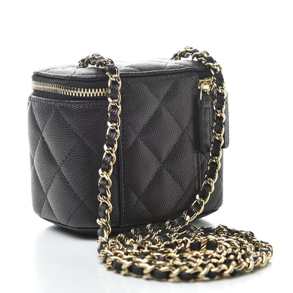Chanel Caviar Quilted Mini Vanity Case With Chain Black 3 of 11