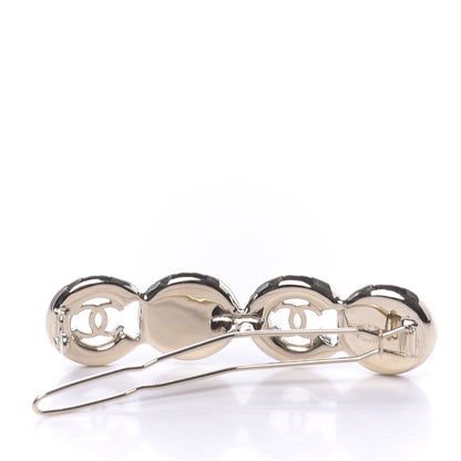 Chanel Pearl Coco Hair Clip Barrette Gold 3 of 5