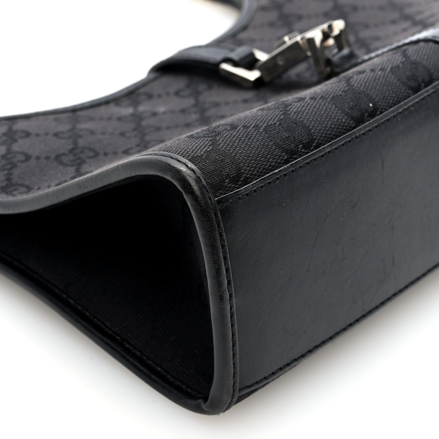 Gucci Monogram Bardot Shoulder Bag Black 9 of 10