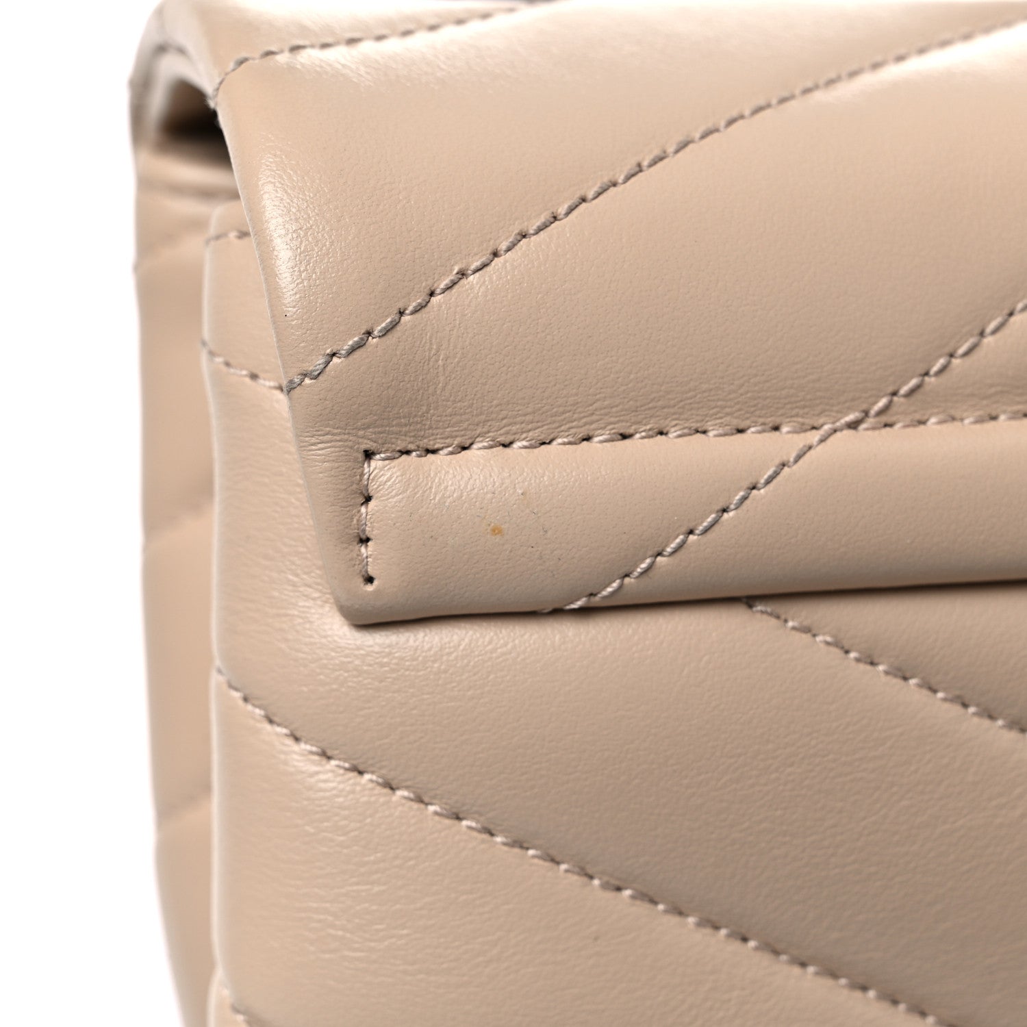 Saint Laurent Calfskin Y Quilted Monogram Medium Loulou Chain Satchel Dark Beige 18 of 19